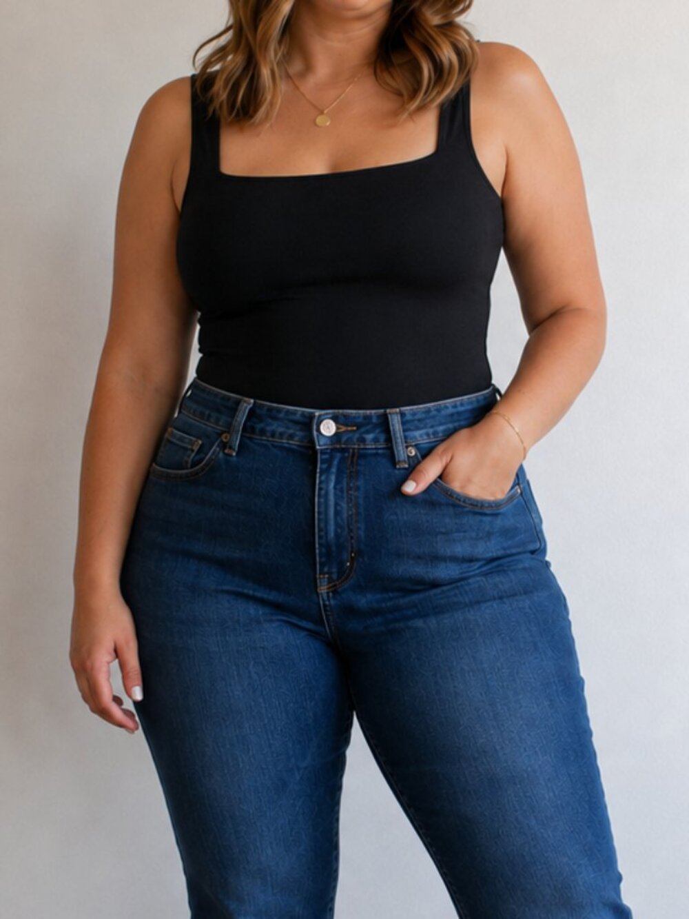 REORIA black square neck bodysuit Size 2XL - 18/20